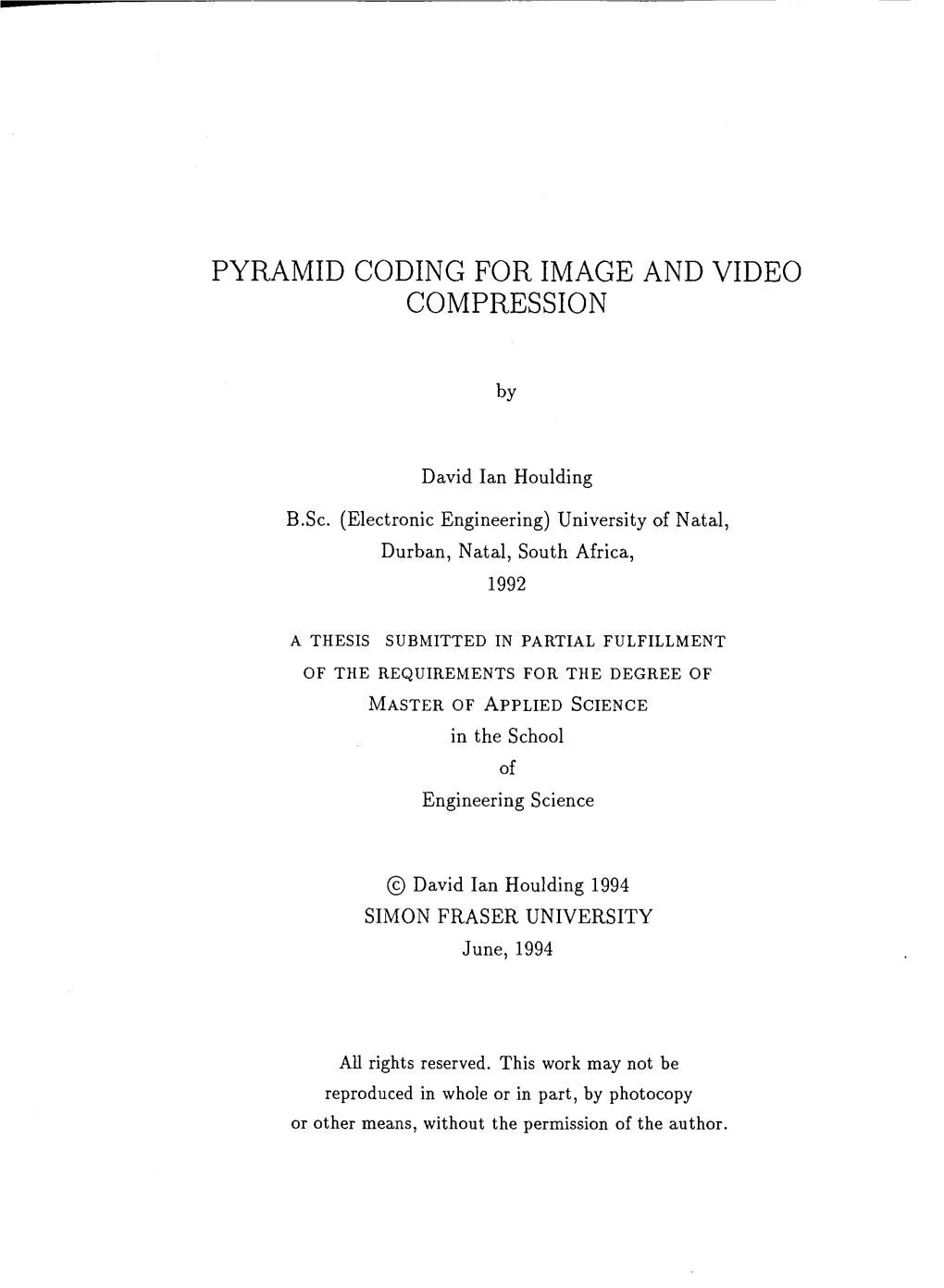 Pyramid Coding for Image and Video Compression