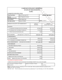 Campaign Finance Report State of Wisconsin Gab-2