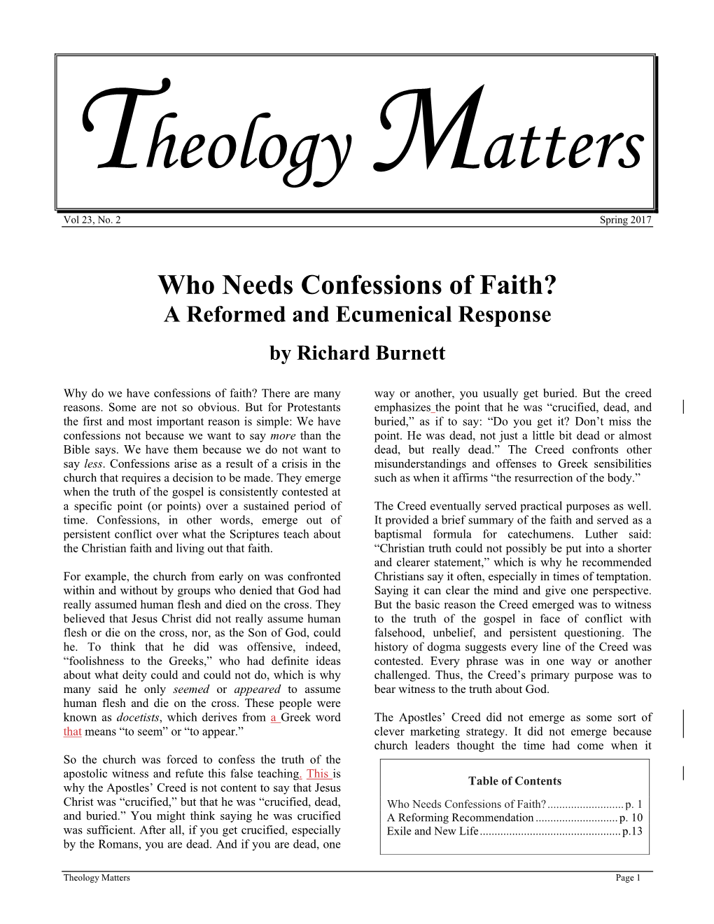 Theology Matters