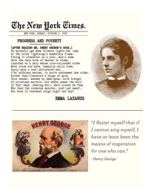 “Progress and Poverty” by Emma Lazarus - 1881