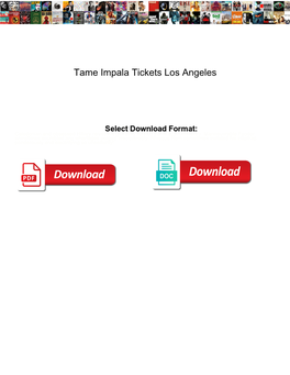 Tame Impala Tickets Los Angeles