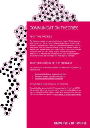Communication Theories: University of Twente