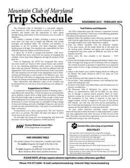 Trip Schedule
