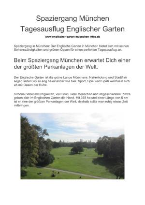 Spaziergang München Tagesausflug Englischer Garten