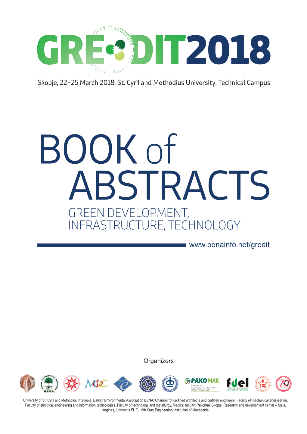 BOOK of ABSTRACTS GREEN DEVELOPMENT, INFRASTRUCTURE, TECHNOLOGY