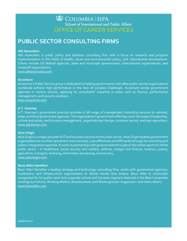 Public Sector Consulting Firms