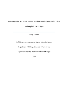 Communities and Interactions in Nineteenth-Century Scottish And