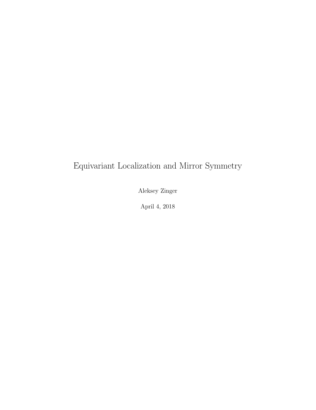 Equivariant Localization and Mirror Symmetry