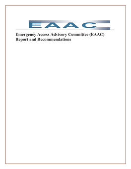 Report and Recommendations Table of Contents