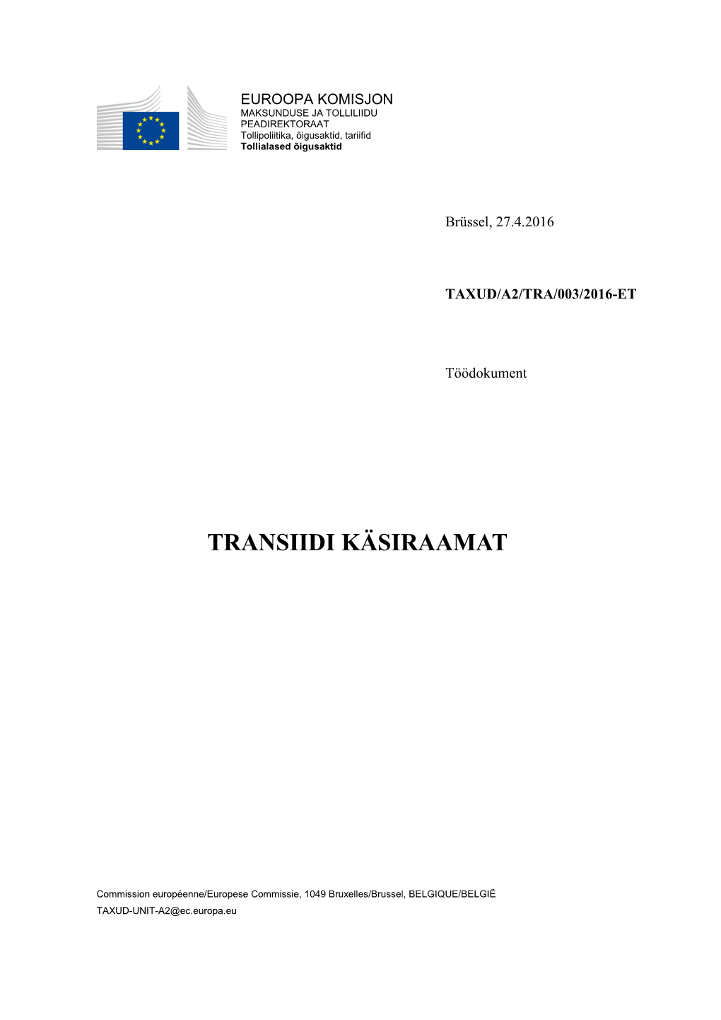 Transiidi Käsiraamat (TIR-Protseduur)