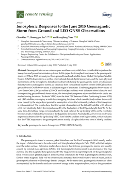 Ionospheric Responses to the June 2015 Geomagnetic Storm from Ground and LEO GNSS Observations