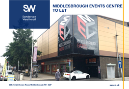 Middlesbrough Events Centre to Let