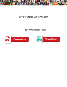 Love in Stereo Lyrics Warrant