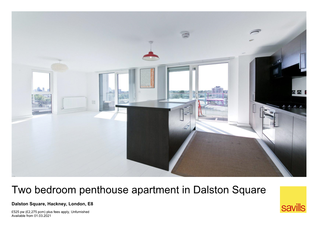 Two Bedroom Penthouse Apartment in Dalston Square