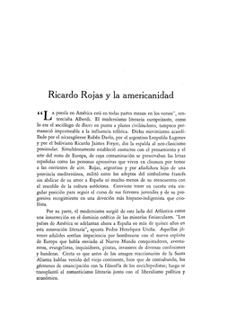 Ricardo Rojas Y La Americanidad
