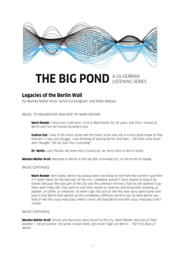 THE BIG POND — Legacies of the Berlin Wall