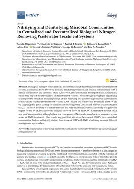 Nitrifying and Denitrifying Microbial Communities in Centralized and Decentralized Biological Nitrogen Removing Wastewater Treatment Systems