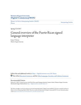 General Overview of the Puerto Rican Signed Language Interpreter Katia Y