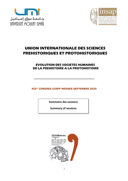 Union Internationale Des Sciences Prehistoriques Et Protohistoriques (Uispp)