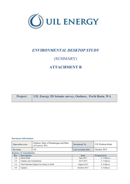 Environmental Desktop Study (Summary) Attachment B