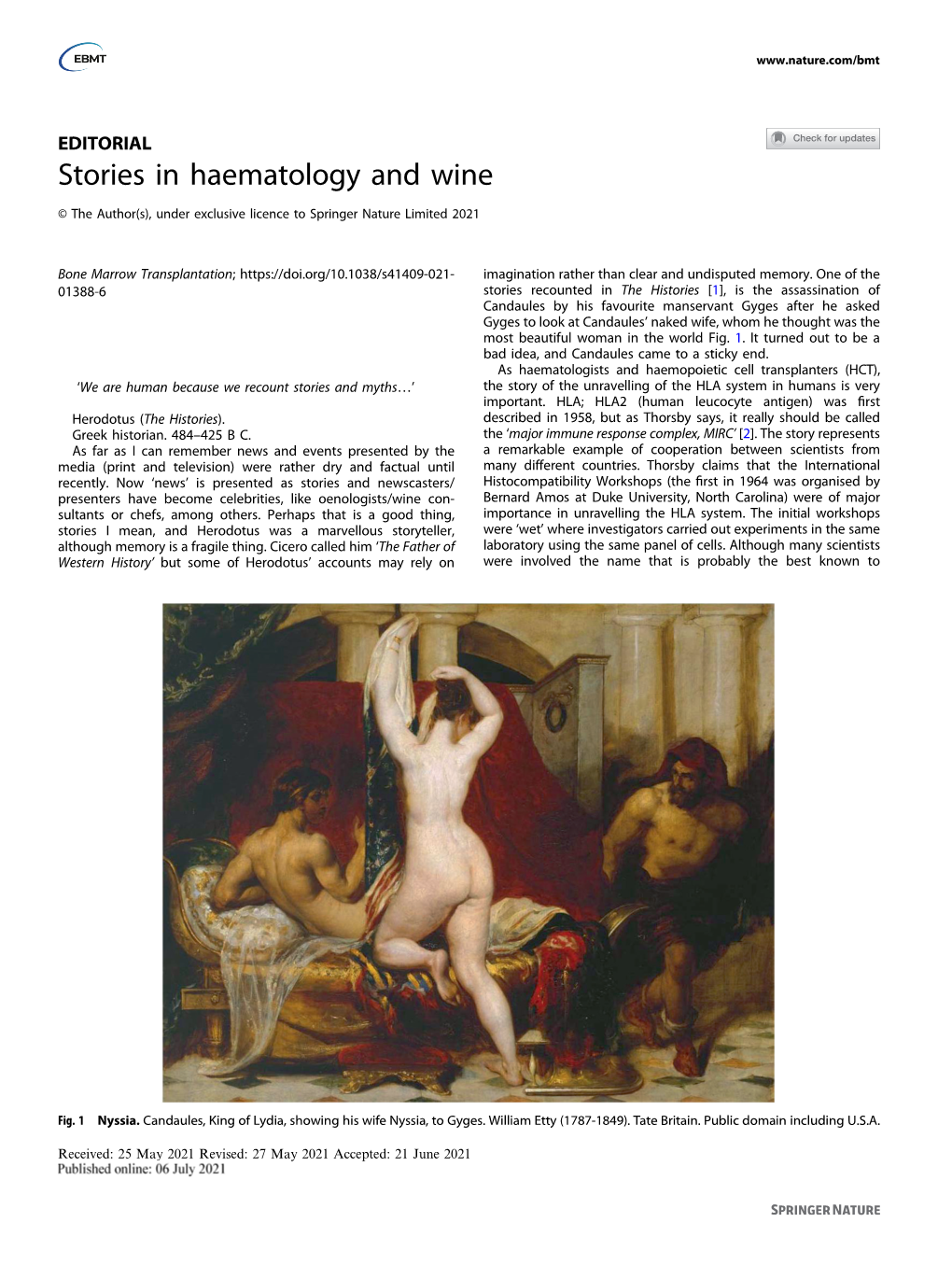 Stories in Haematology and Wine