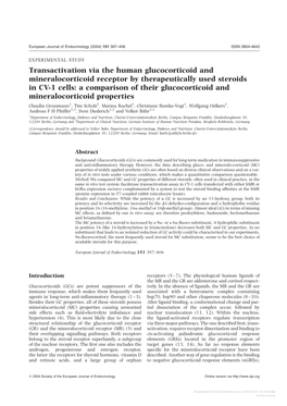 Transactivation Via the Human Glucocorticoid And