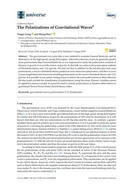 The Polarizations of Gravitational Waves†