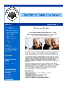 Southern Palm Zen News