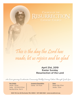 April 21St, Easter Sunday Resurrection of the Lord