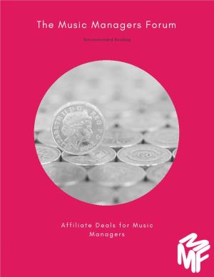 Affiliate Deals for Music Managers the Music Managers Forum