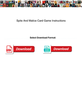 Spite and Malice Card Game Instructions