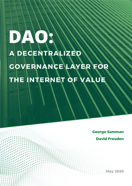 Dao: a Decentralized Governance Layer for the Internet of Value