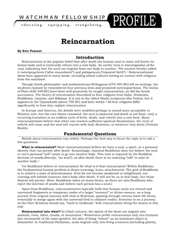 Reincarnation Profile