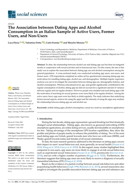 The Association Between Dating Apps and Alcohol Consumption in an Italian Sample of Active Users, Former Users, and Non-Users