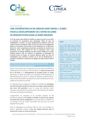 Une Coopération Ch De Verdun Saint-Mihiel / Clinéa Pour Le Développement De L'offre De Soins De Réadaptation Dans Le Nord