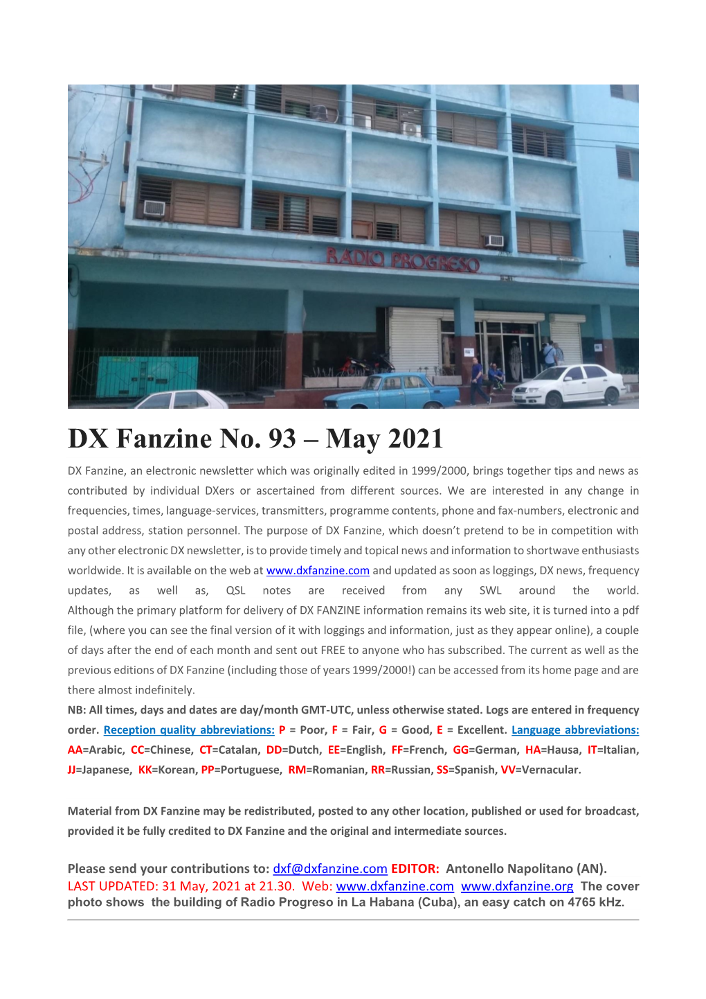 DX Fanzine No. 93 – May 2021