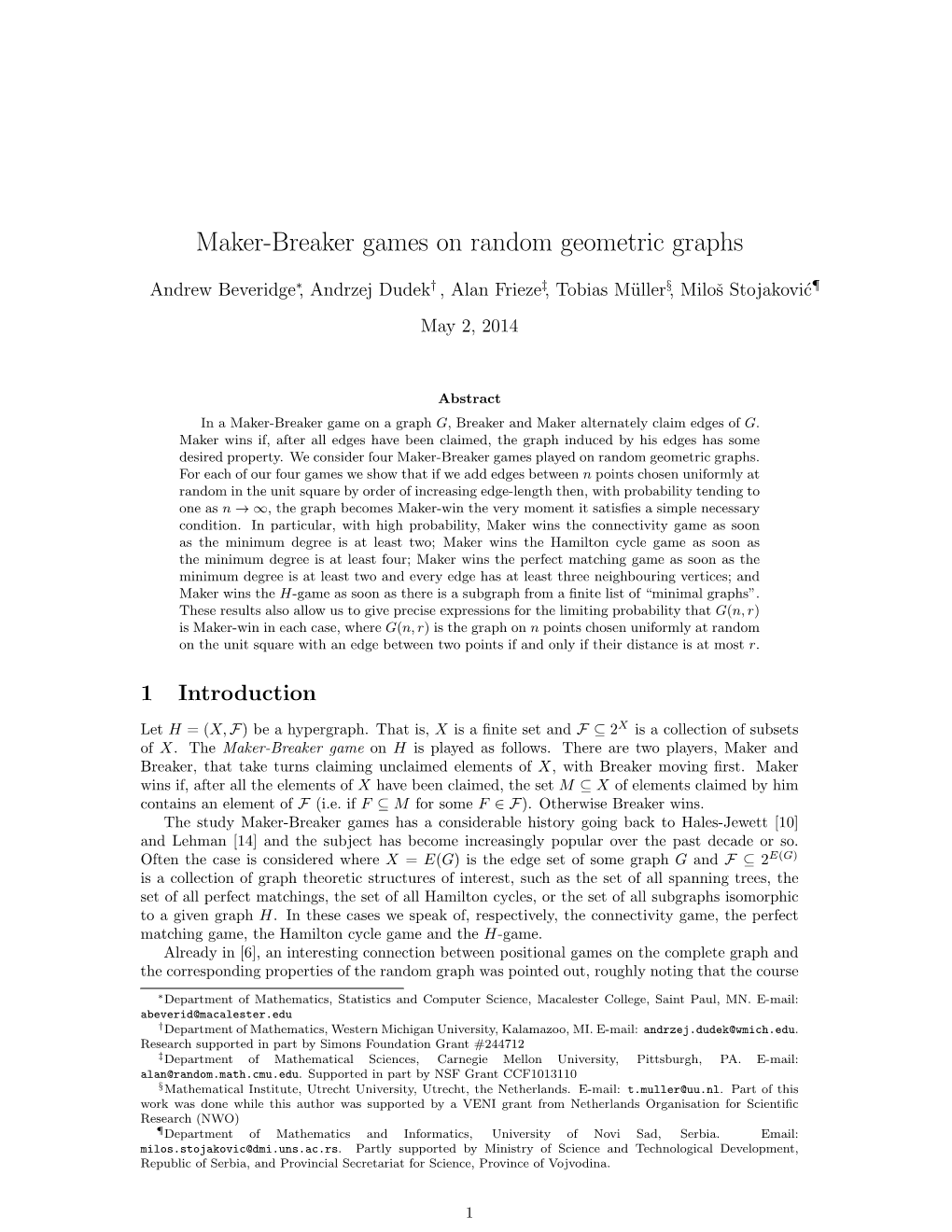 Maker-Breaker Games on Random Geometric Graphs