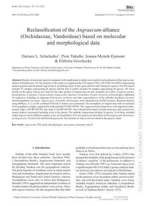 Reclassification of the Angraecum-Alliance(Orchidaceae, Vandoideae) Based