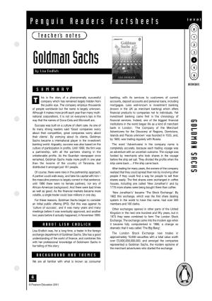 Goldman Sachs 4 5 by Lisa Endlich 6