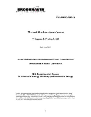 Thermal Shock-Resistant Cement