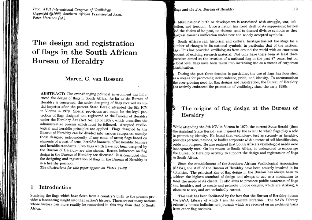 The Design and Registration of Flags in the South African Bureau of Heraldry