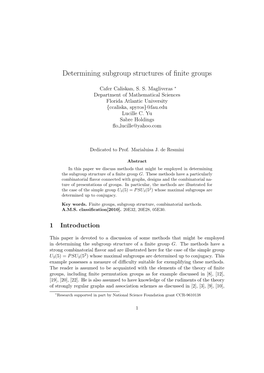 Determining Subgroup Structures of Finite Groups