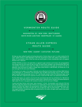 Ethan Allen Express Route Guide Vermonter Route Guide