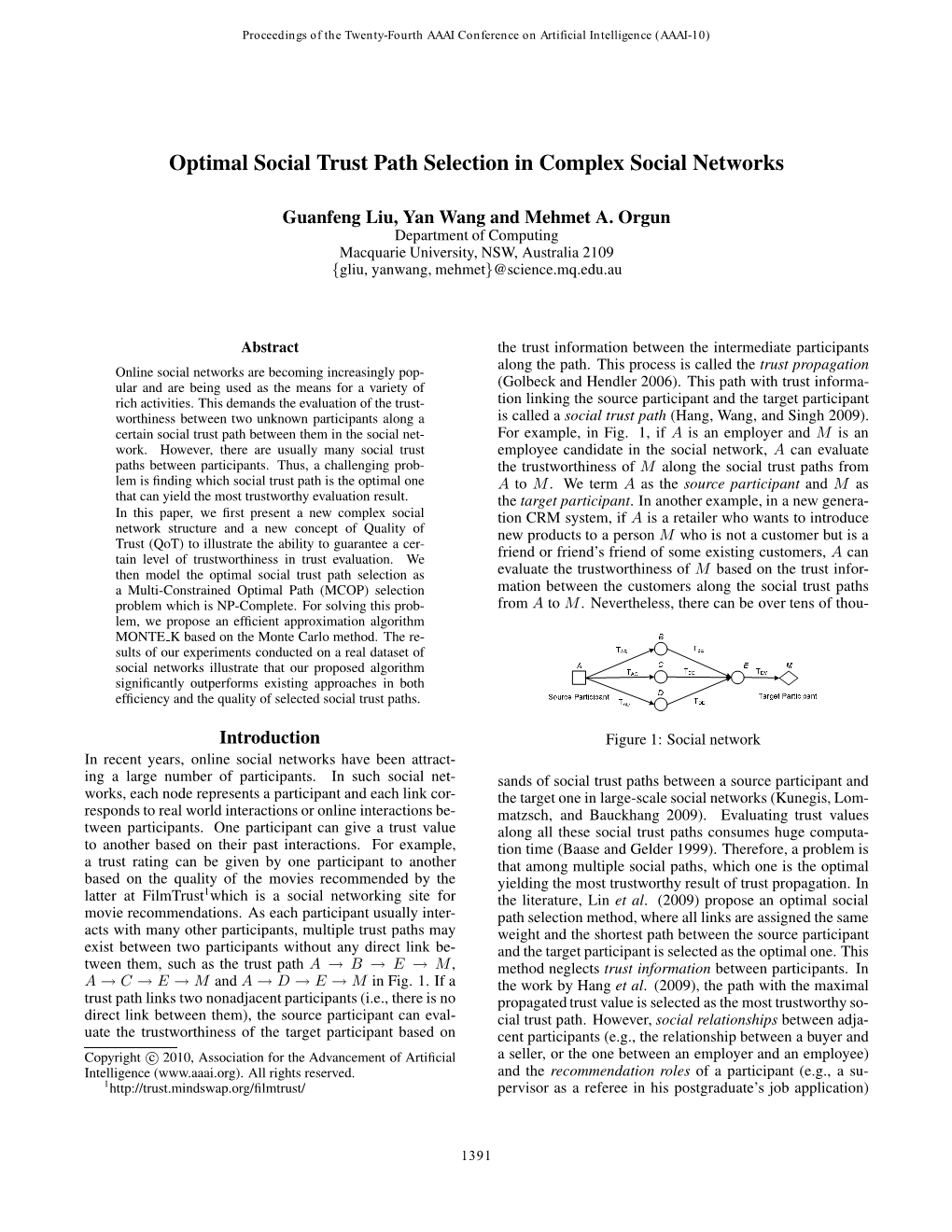 Optimal Social Trust Path Selection in Complex Social Networks