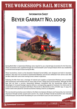 Beyer Garratt No 1009 Fact Sheet