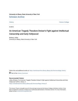An American Tragedy Theodore Dreiser's Fight