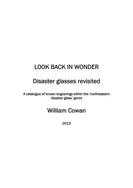 LOOK BACK in WONDER Disaster Glasses Revisited William Cowan
