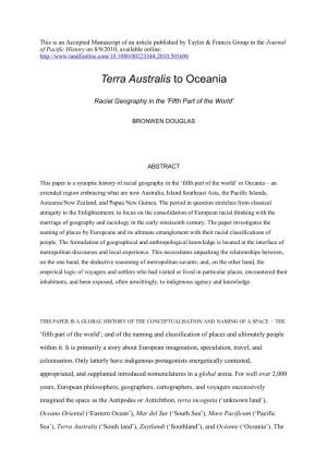 Terra Australis to Oceania
