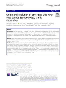 Origin and Evolution of Emerging Liao Ning Virus (Genus Seadornavirus