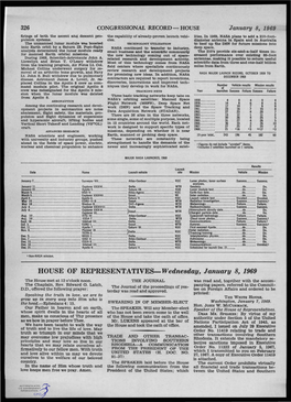 HOUSE of REPRESENTATIVES-Wednesday, January 8, 1969 the House Met at 12 O'clock Noon